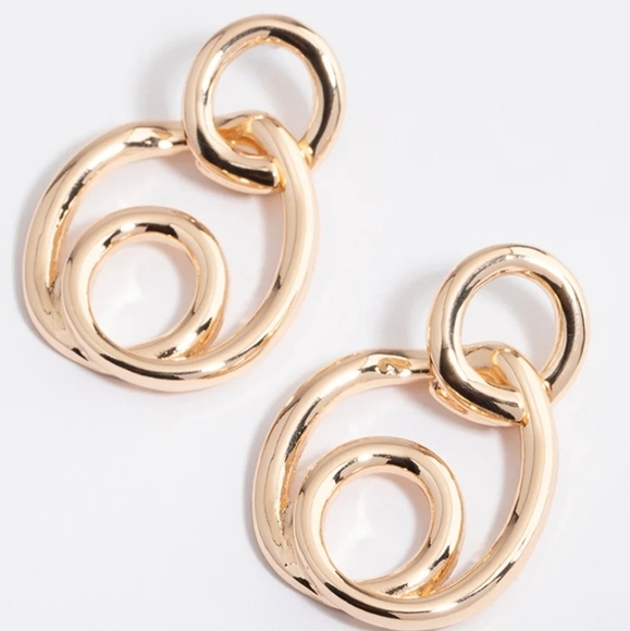 🔹️Atterri🔹️ Gold-Tone Loop Swirl Statement Earrings - Picture 2 of 8